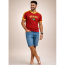 Camisa Bandeira do Brasil Bordada Torcedor Premium de Algodão